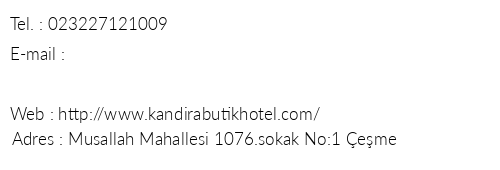 Kandra Butik Hotel telefon numaralar, faks, e-mail, posta adresi ve iletiim bilgileri